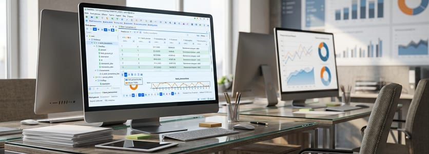 Окно DataMaker с таблицей данных и панелью инструментов